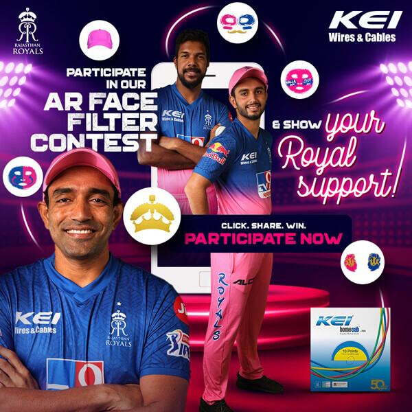 IPL 2020 : Participate in Our AR Face Filter Contest with KEI IND